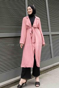 Powder Long Arm Belted Ayrobin Trench Coat