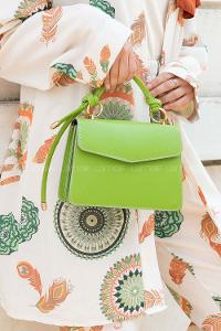 Pistachio Green Buckle Skin Hand Bag Bag