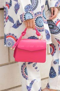 Pink Buckle Skin Hand Bag Bag