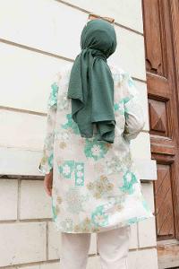 Green Shirt Collar Long Arm Buttoned Linen Regular Trousers Linen Suit