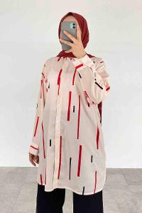 Bone Shirt Collar Long Arm Viscose Fabric Printed Shirt