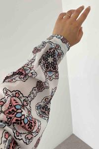 Ecru Shirt Collar Long Arm Cotton Printed Shirt