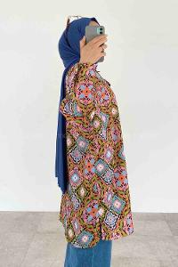 Oil Green Shirt Collar Long Arm Viscose Fabric Printed Shirt