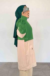 Green-1 Hood Neck Ayrobin Unprinted Tunic