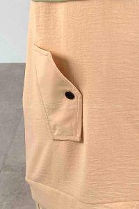 Plum Green Hood Neck Ayrobin Unprinted Tunic