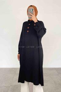 Black Hood Neck Ayrobin Unprinted Tunic