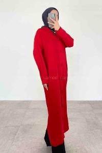 Red V Neck Long Arm Ayrobin Cardigan