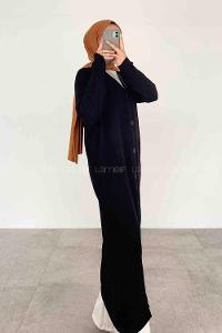 Black V Neck Long Arm Ayrobin Cardigan