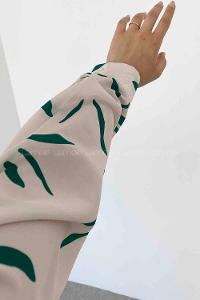 Green Shirt Collar Long Arm Viscose Fabric Printed Shirt