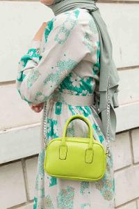 Pistachio Green Buckle Skin Hand Bag Bag