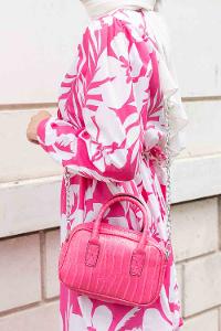 Pink Buckle Skin Hand Bag Bag