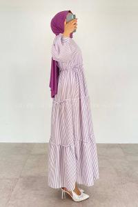 Lilac22 Crew Neck Acrylic Unprinted Dresess