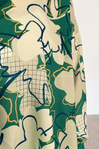 Green Shirt Collar Long Arm Cotton Printed Shirt