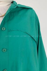 Green-1 Shirt Collar Long Arm Cotton Unprinted Shirt
