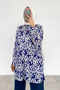 Saxe Shirt Collar Long Arm Viscose Fabric Printed Shirt