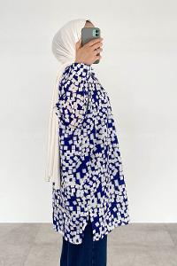 Saxe Shirt Collar Long Arm Viscose Fabric Printed Shirt