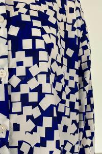 Saxe Shirt Collar Long Arm Viscose Fabric Printed Shirt