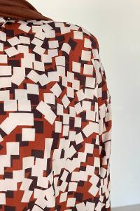 Tan Shirt Collar Long Arm Viscose Fabric Printed Shirt