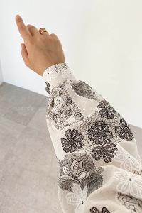 Sophisticated Gray Shirt Collar Long Arm Viscose Fabric Printed Shirt