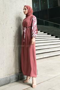 Rose-1 Crew Neck Ayrobin Printed Dresess