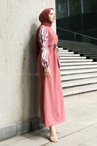 Rose-1 Crew Neck Ayrobin Printed Dresess