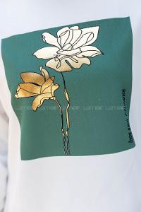 Plum Green Crew Neck Long Arm Without Accessories Viscose Fabric Pleated Suit