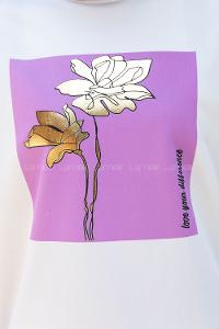 Lilac Crew Neck Long Arm Without Accessories Viscose Fabric Pleated Suit