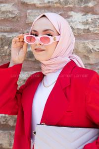 Light Powder Combed Fabric Straight Shawl