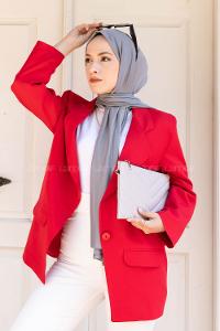 Gray Combed Fabric Straight Shawl