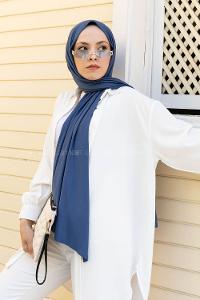 Indigo Combed Fabric Straight Shawl