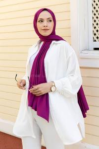 Purble Wool Printed Shawl