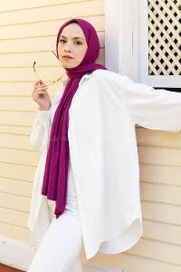 Purble Wool Printed Shawl