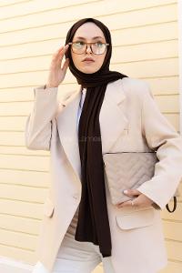 Bitter Brown Combed Fabric Straight Shawl