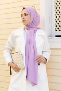 Lilac Combed Fabric Straight Shawl