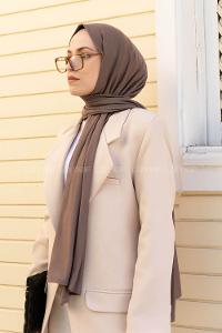 Soft Brown Combed Fabric Straight Shawl