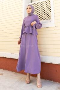 Lilac Crew Neck Long Arm Without Accessories Ayrobin Flare Suit