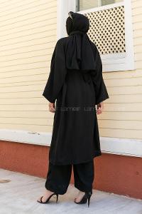 Black Normal Neck Bat Sleeve Arm Belted Ayrobin Regular Trousers Comfortable Suit