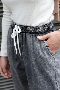 Anthracite Cotton High Waist Comfortable Pants