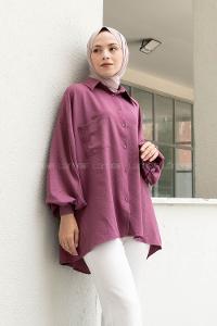 Plato Shirt Collar Long Arm Cotton Unprinted Shirt