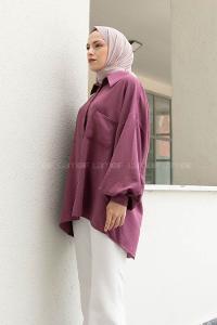 Plato Shirt Collar Long Arm Cotton Unprinted Shirt