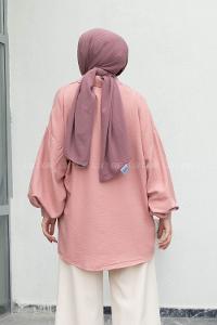 Powder Shirt Collar Long Arm Cotton Unprinted Shirt