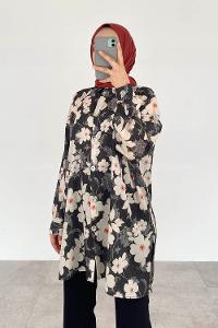 Ecru Khaki Shirt Collar Long Arm Cotton Printed Shirt