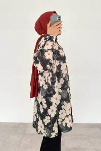 Ecru Khaki Shirt Collar Long Arm Cotton Printed Shirt