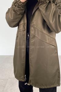 Khaki Hood Neck Long Arm Raincoat