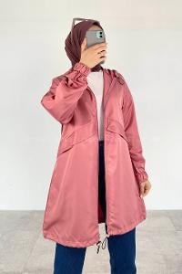 Powder Hood Neck Long Arm Raincoat