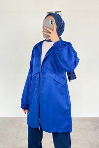Saxe Hood Neck Long Arm Raincoat