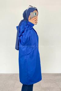 Saxe Hood Neck Long Arm Raincoat