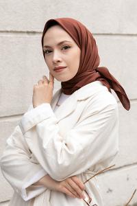 Lamelif Keten Eşarp Çikolata Kahve