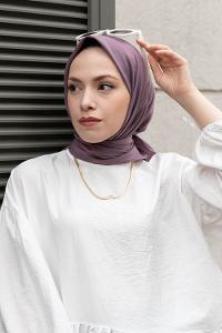 Modalamelif Keten Eşarp Koyu Lila