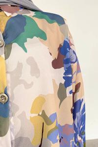 Indigo Shirt Collar Long Arm Cotton Printed Shirt